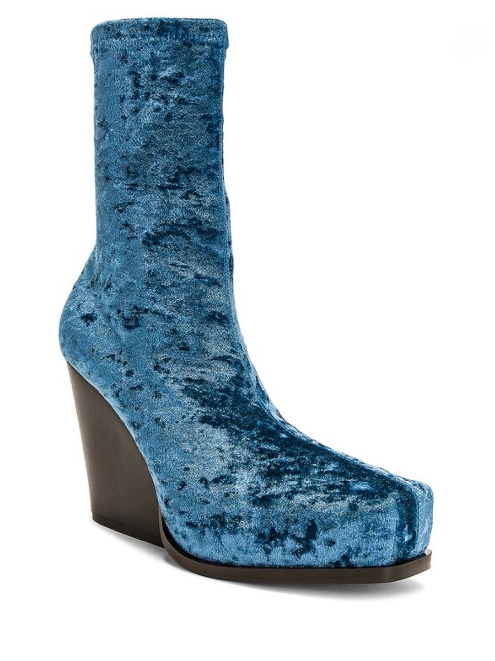 STELLA MCCARTNEY Cowboy Crushed Velvet Boot in Color Blue Lagoon